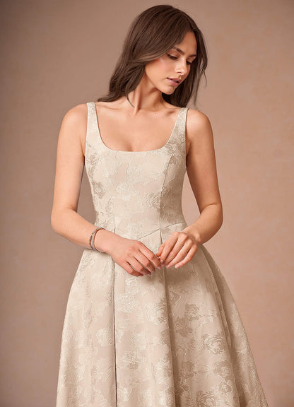 Briac Cream A-Line Midi Dress  Dress