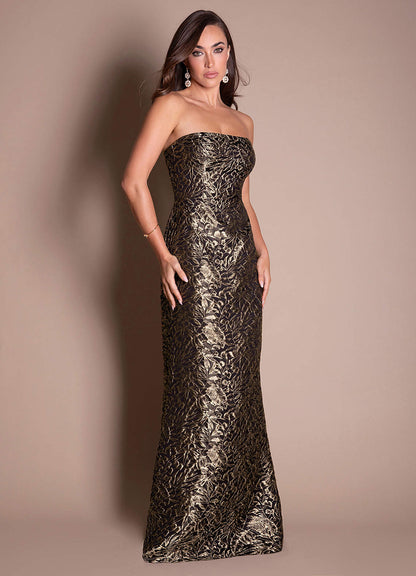 Amali Ebony Gold Gown