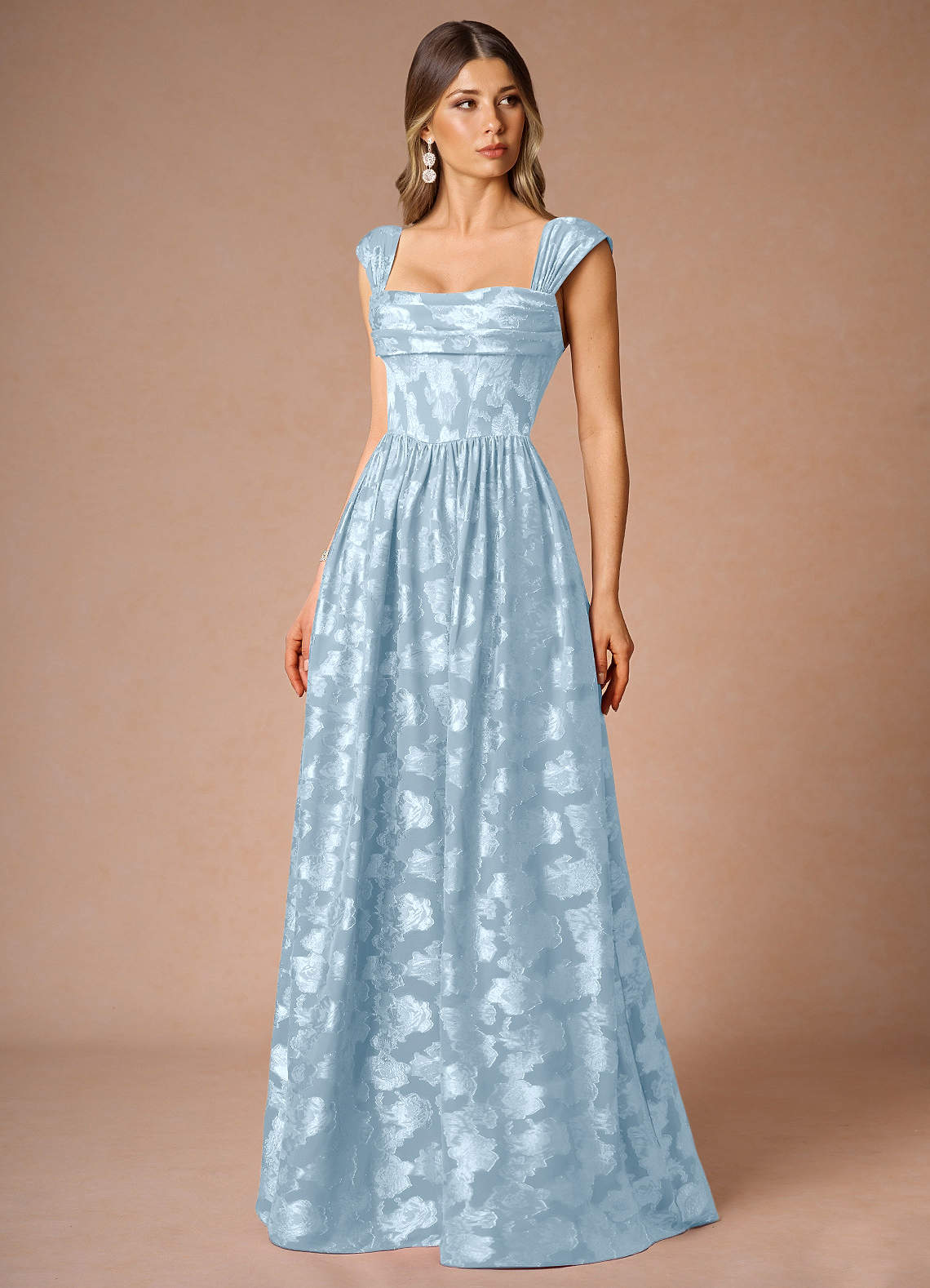 Hazel Powder Blue Pleated Maxi Dress  Dress