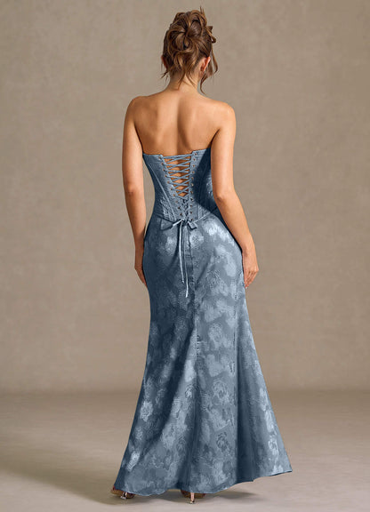 Mireya Dusty Blue Corset Two-Piece Prom Dress