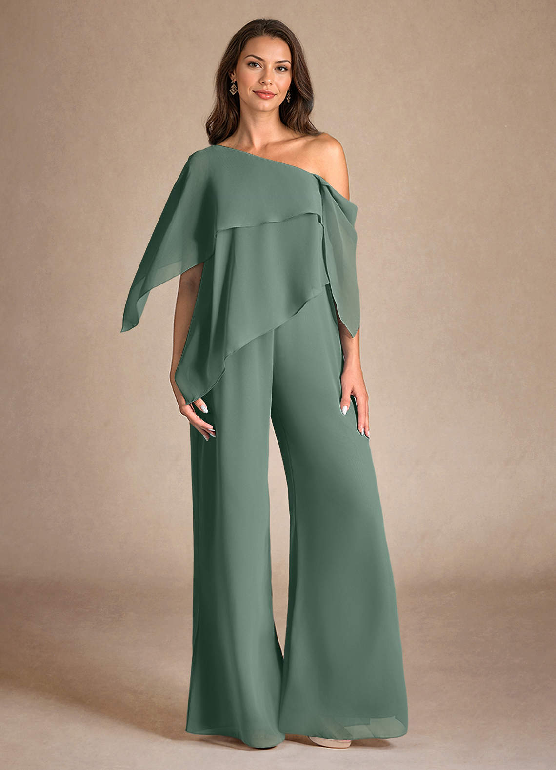 Eucalyptus Jumpsuit/Pantsuit Side Slit Chiffon Dress