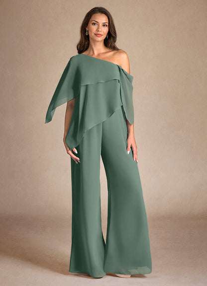 Eucalyptus Jumpsuit/Pantsuit Side Slit Chiffon Dress
