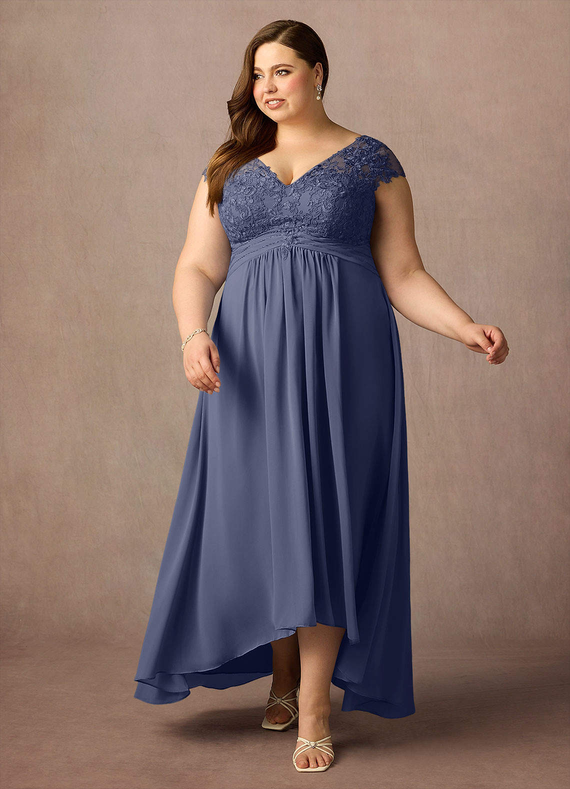 Stormy A-Line Lace Chiffon Dress