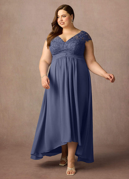 Stormy A-Line Lace Chiffon Dress