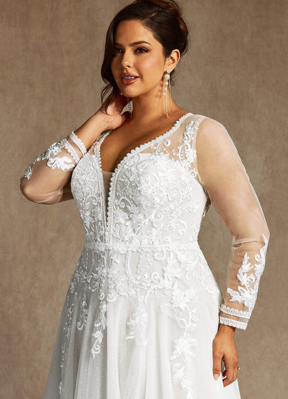 Diamond White A-Line Lace Tulle Dress