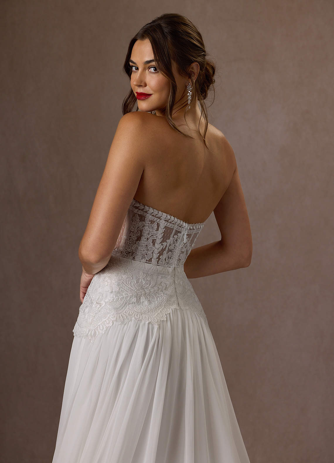 Diamond White A-Line Off the Shoulder Lace Dress