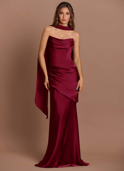 Pelagia Merlot Maxi Dress