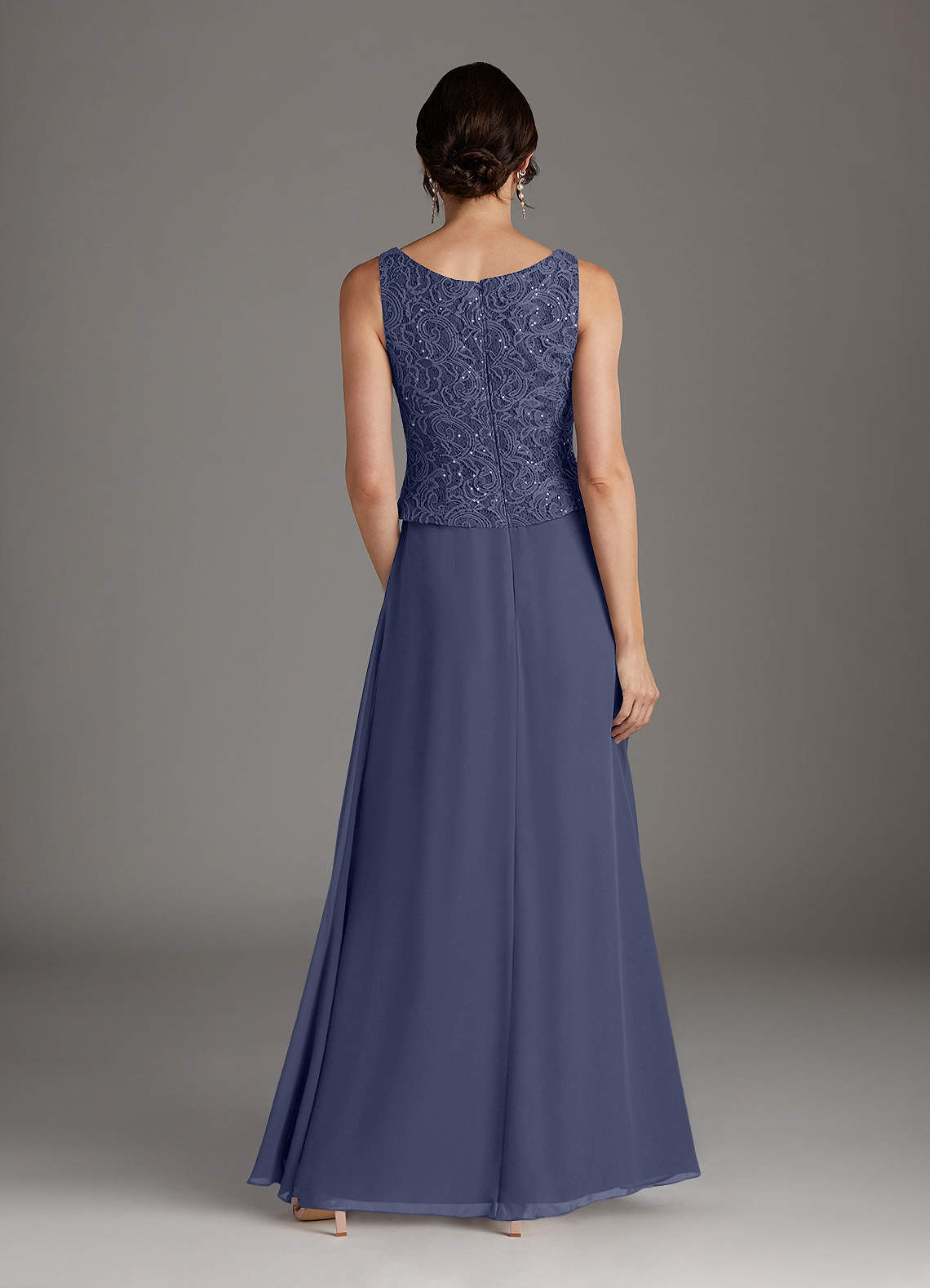 Stormy Sheath Square Neckline Sequins Chiffon Dress
