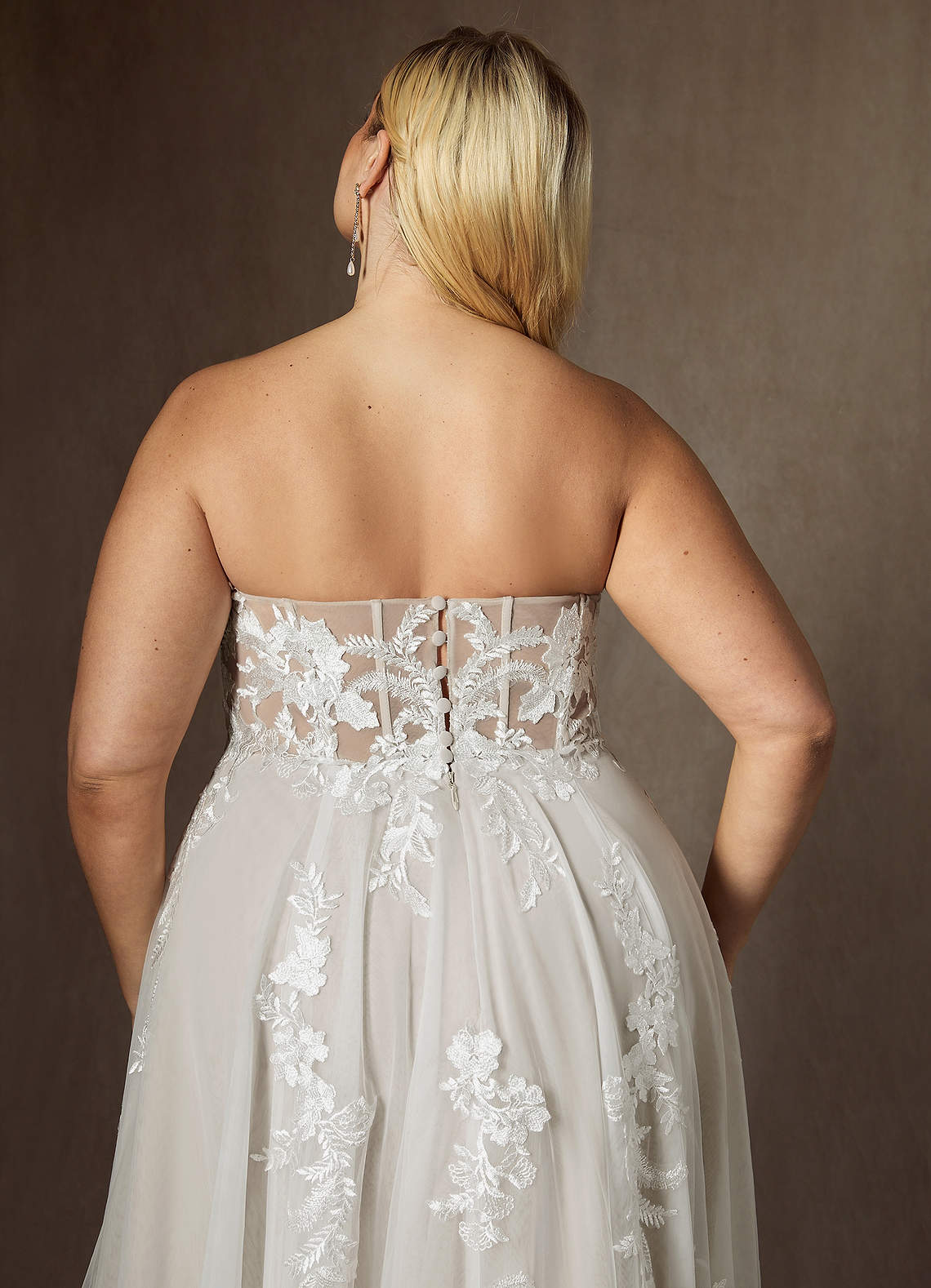 Diamond White A-Line Sequins Tulle Dress
