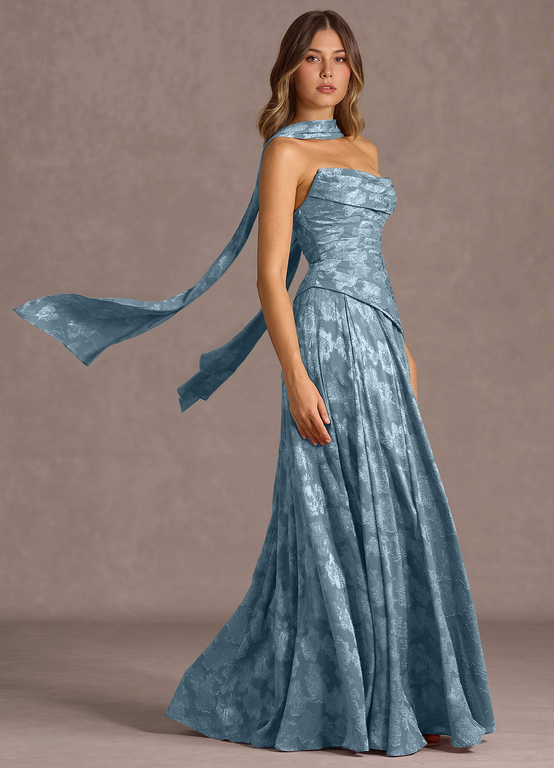 Gabriela Dusty Blue Maxi Dress  Dress