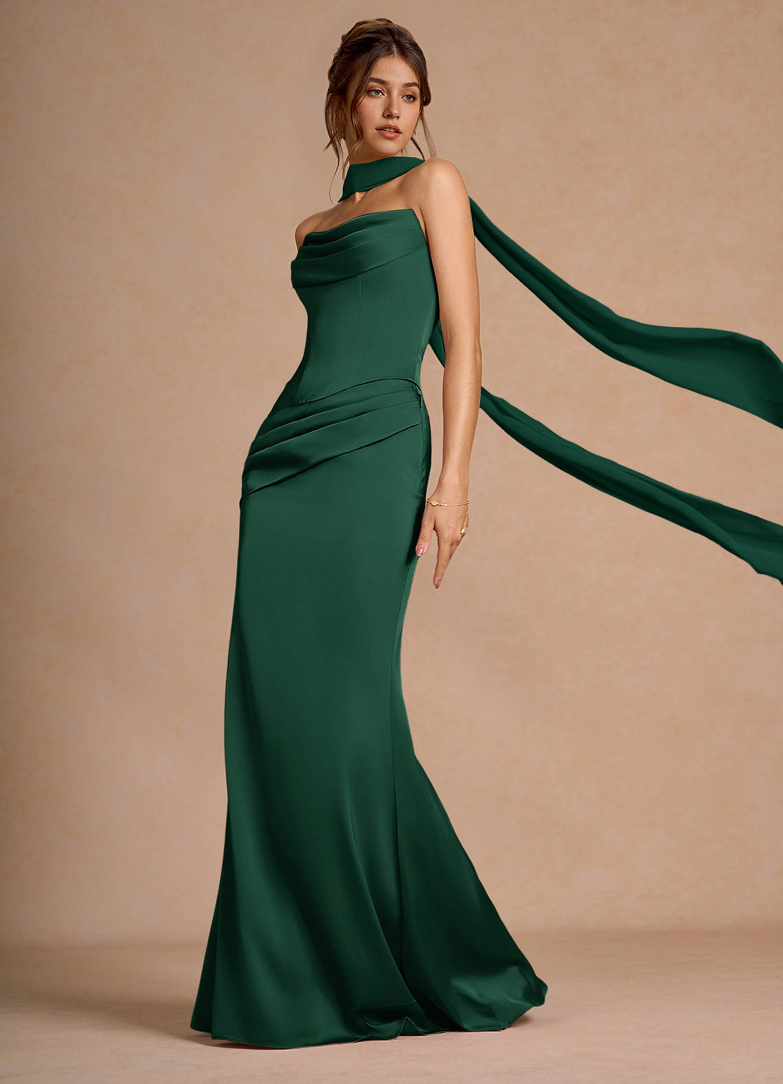 Sorrel Emerald Green Corset Two-Piece Sets