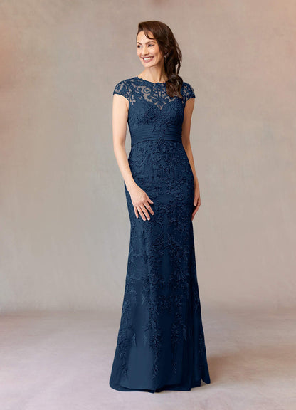 Dark Navy Mermaid Lace Dress