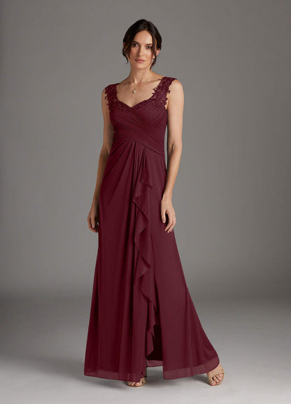 Cabernet A-Line Sweetheart Neckline Pleated Mesh Dress