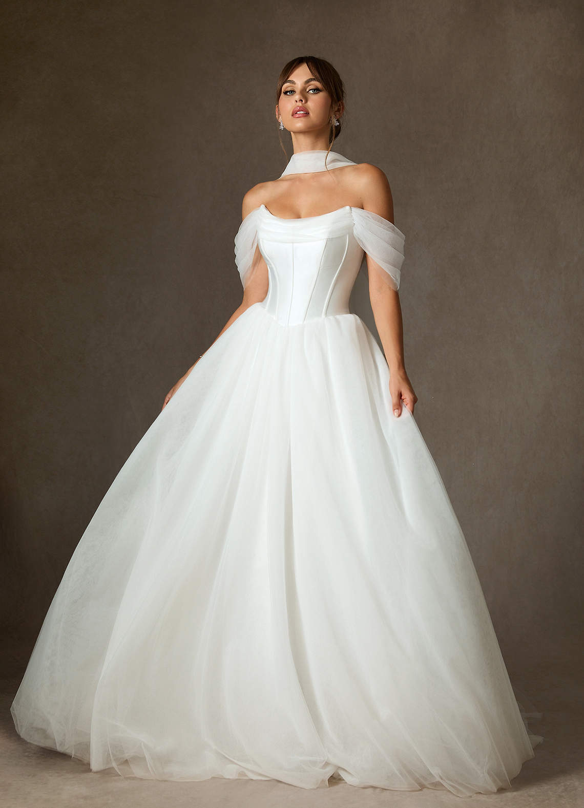 Diamond White Ball-Gown Tulle Dress