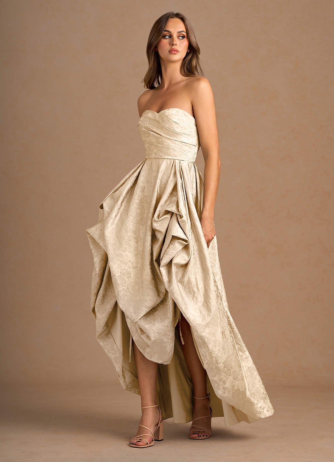 Maelis Vintage Champagne Maxi Gown  Dress