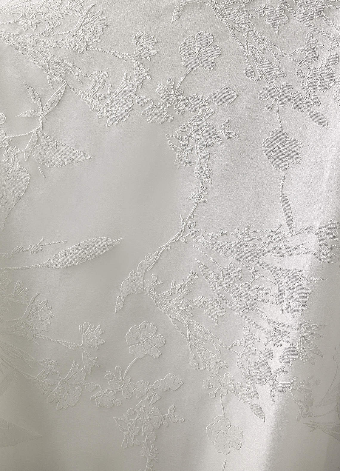 Diamond White A-Line Strapless Floral Jacquard Dress