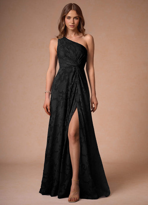 Hermosa Black One Shoulder Maxi Dress  Dress