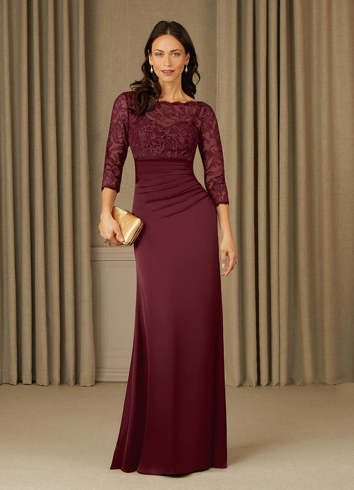 Cabernet Mermaid Lace Dress