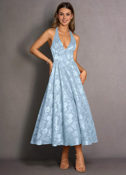 Isabeau Powder Blue Midi Dress  Dress