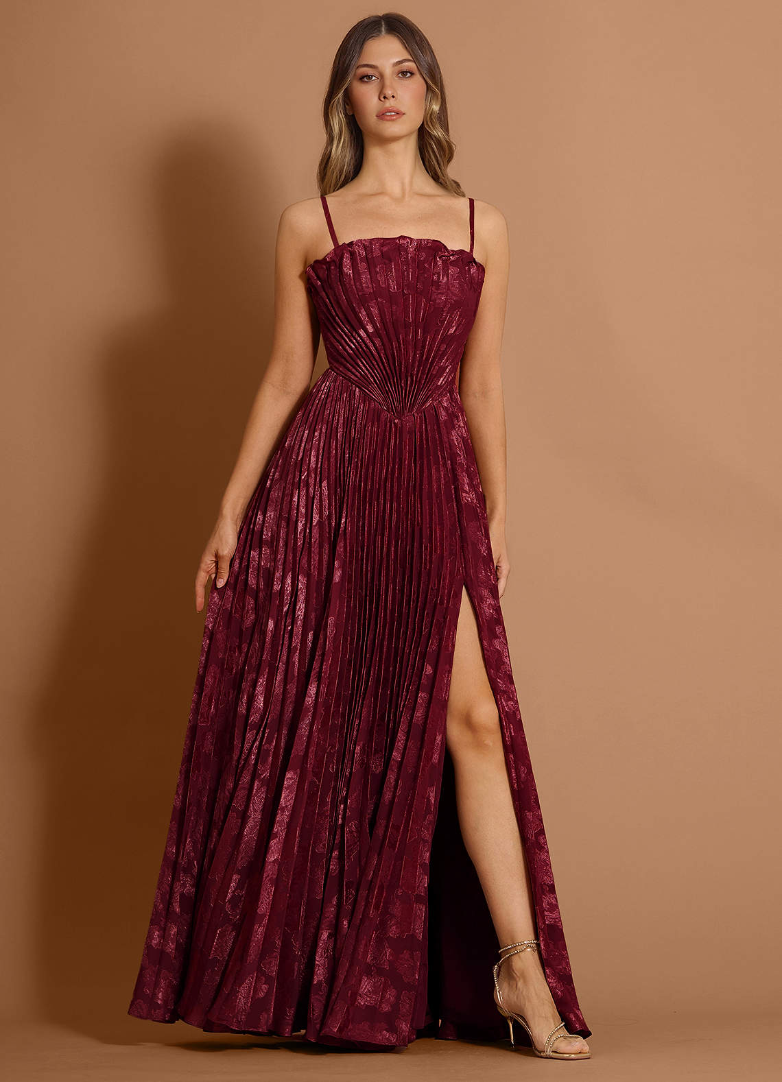Audrina Wine Maxi Dress