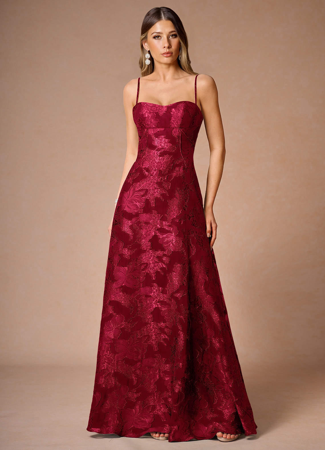 Thalyn Ruby Red Long Prom Dress
