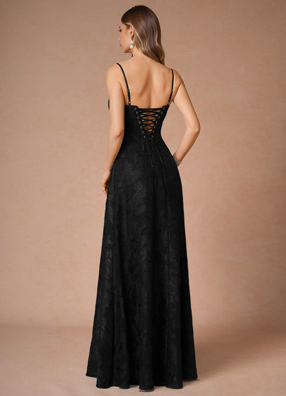 Hollis Black Lace Back Maxi Dress  Dress