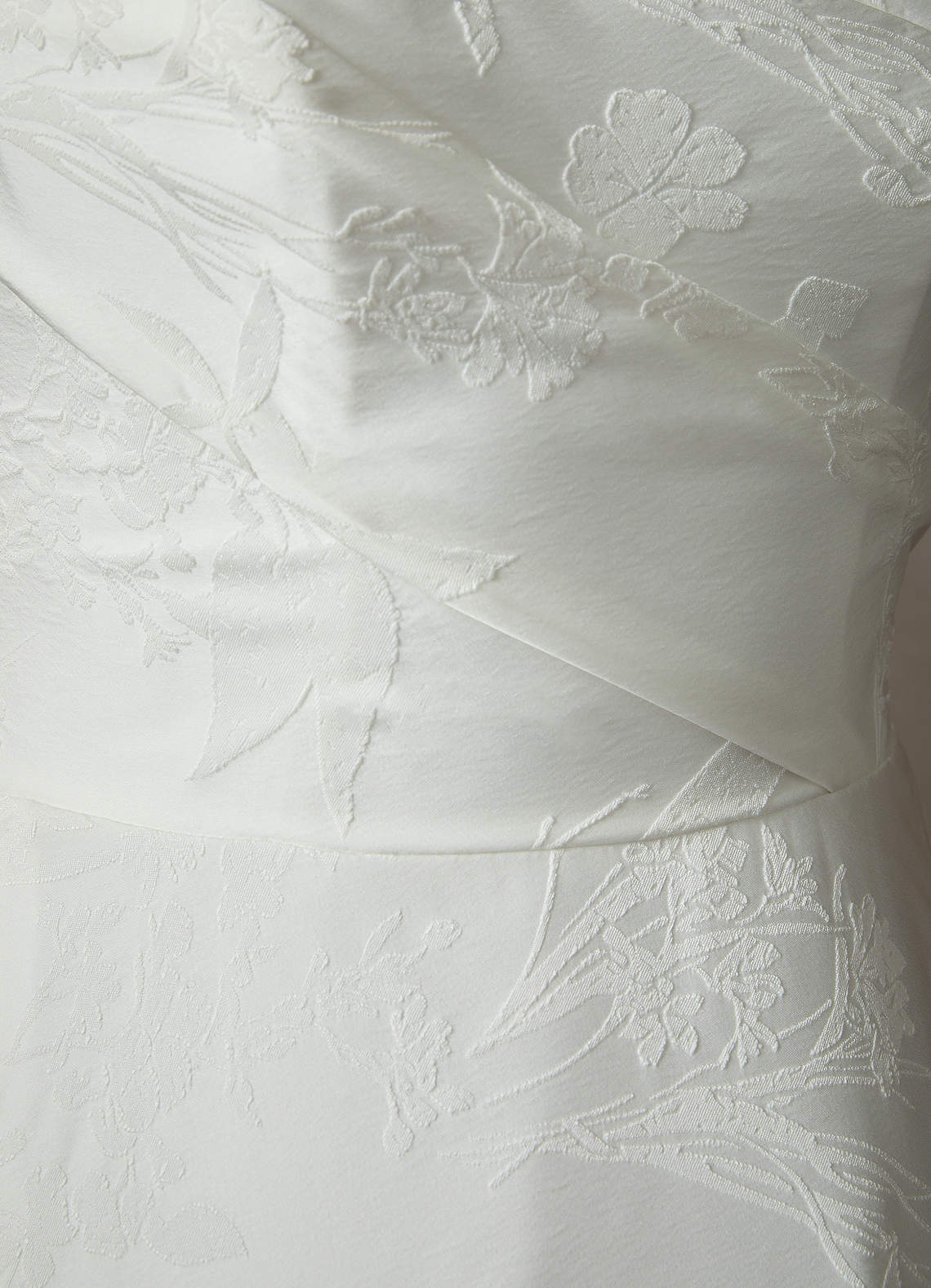 Diamond White Ball-Gown Floral Jacquard Dress