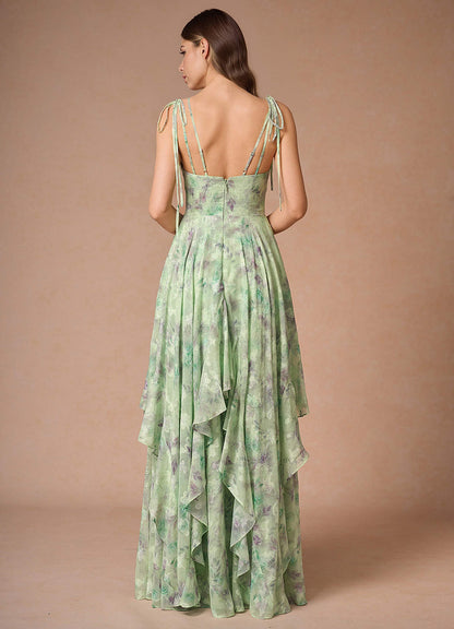 Harmony Sage Floral Maxi Dress