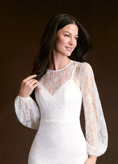 Diamond White Mermaid Lace Dress