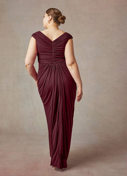 Cabernet Sheath Pleated Mesh Dress