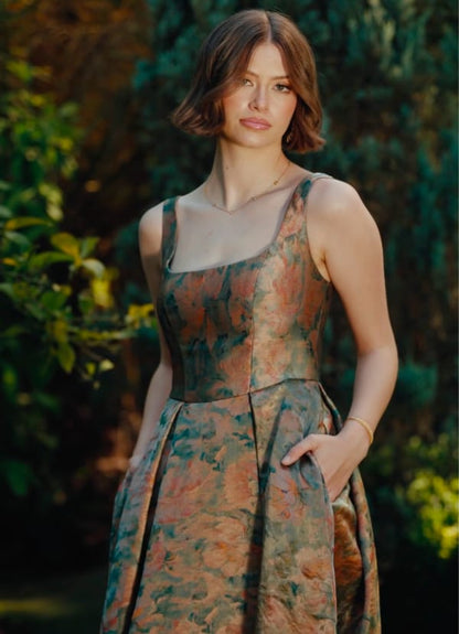 Ainslee Vintage Teal Maxi Dress  Dress