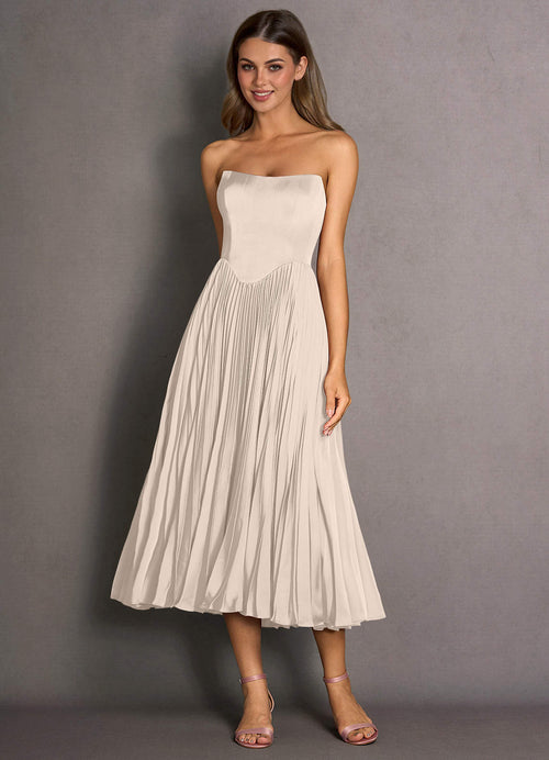Celene Cream Midi Dress  Dress