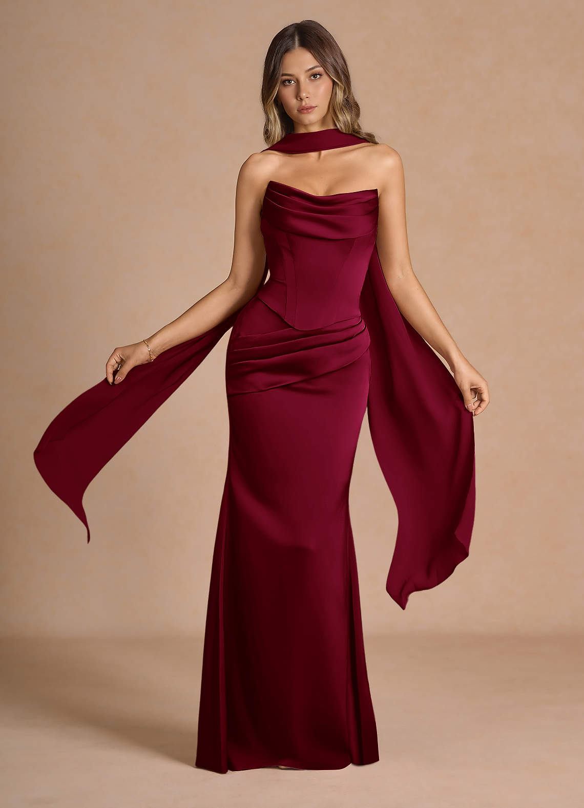Sorrel Merlot Corset Two-Piece Sets  Dress