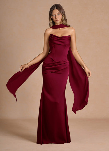 Sorrel Merlot Corset Two-Piece Sets  Dress