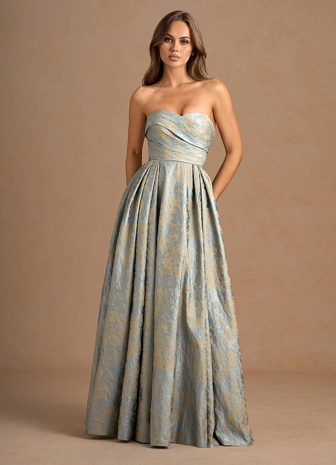 Maelis Vintage Blue Maxi Gown  Dress