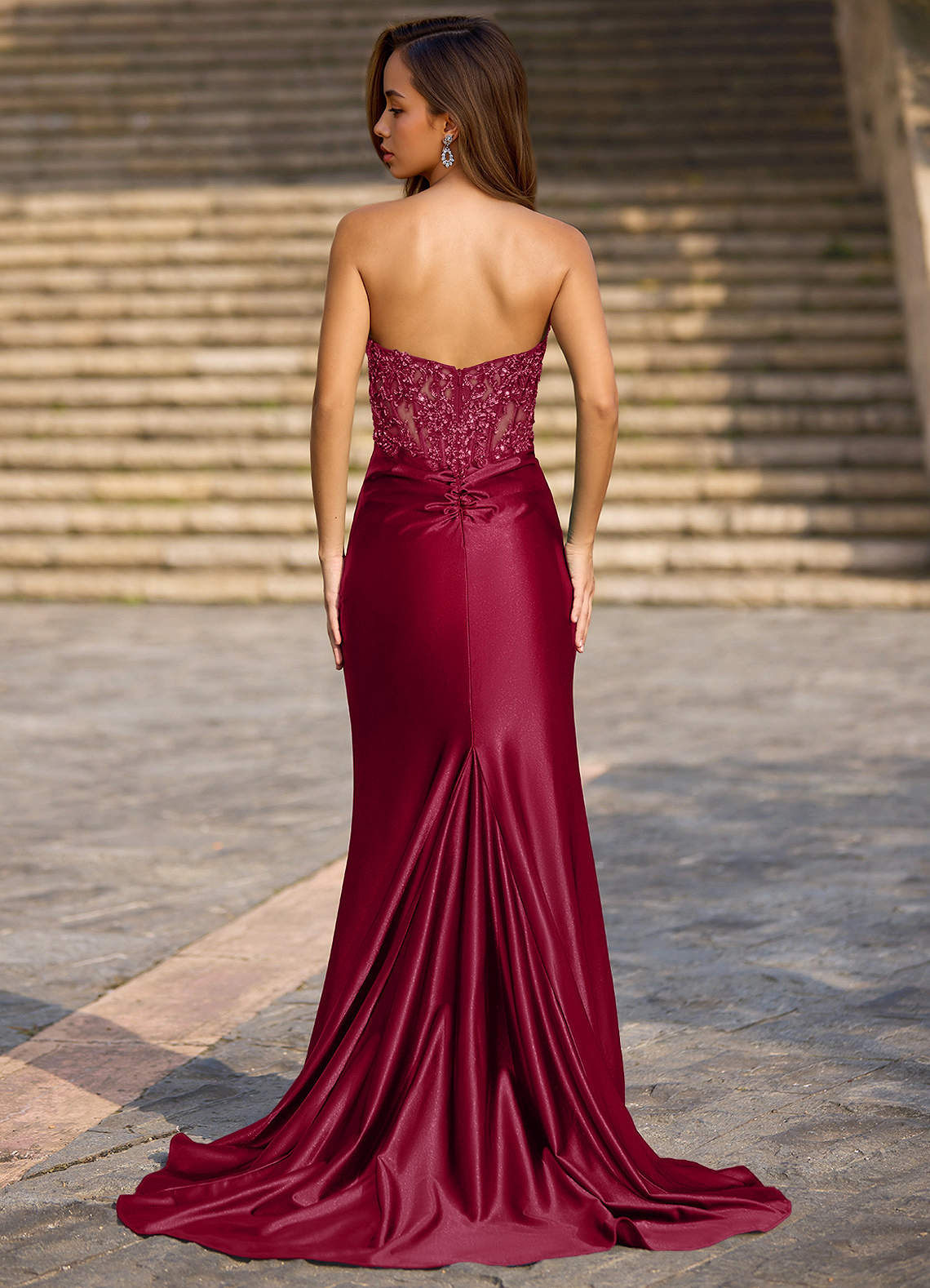 Enamel Red Mermaid Prom Dress
