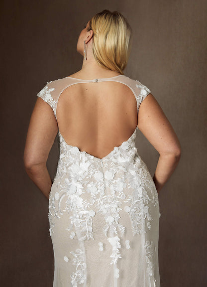 Diamond White Champagne Mermaid Sweetheart Sequins Tulle Dress