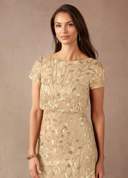 Champagne A-Line Sequins Dress