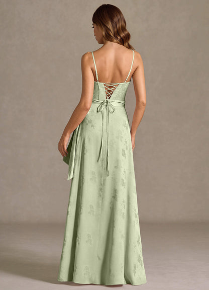 Nebula Light Green Maxi Dress  Dress