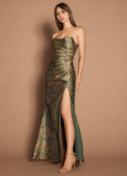 Amber Vintage Teal Gown  Dress