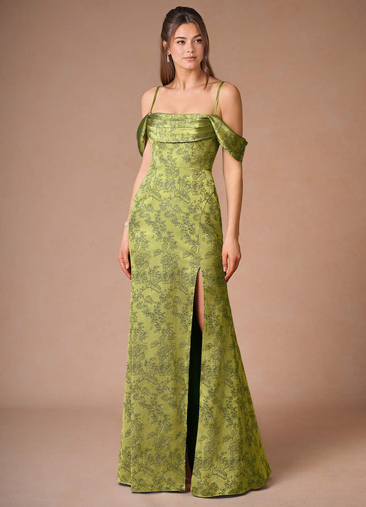 Romilly Moss Navy Off Shoulder Maxi Dress