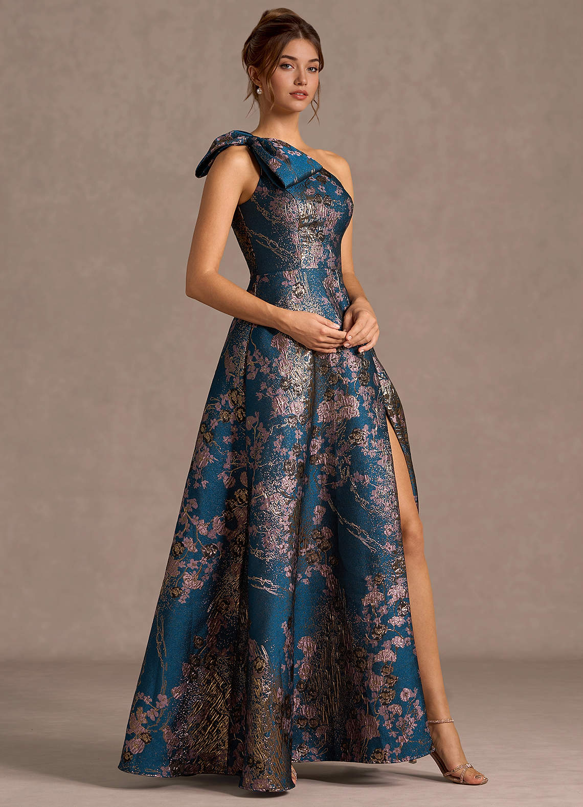 Jonelle Teal Floral Maxi Dress