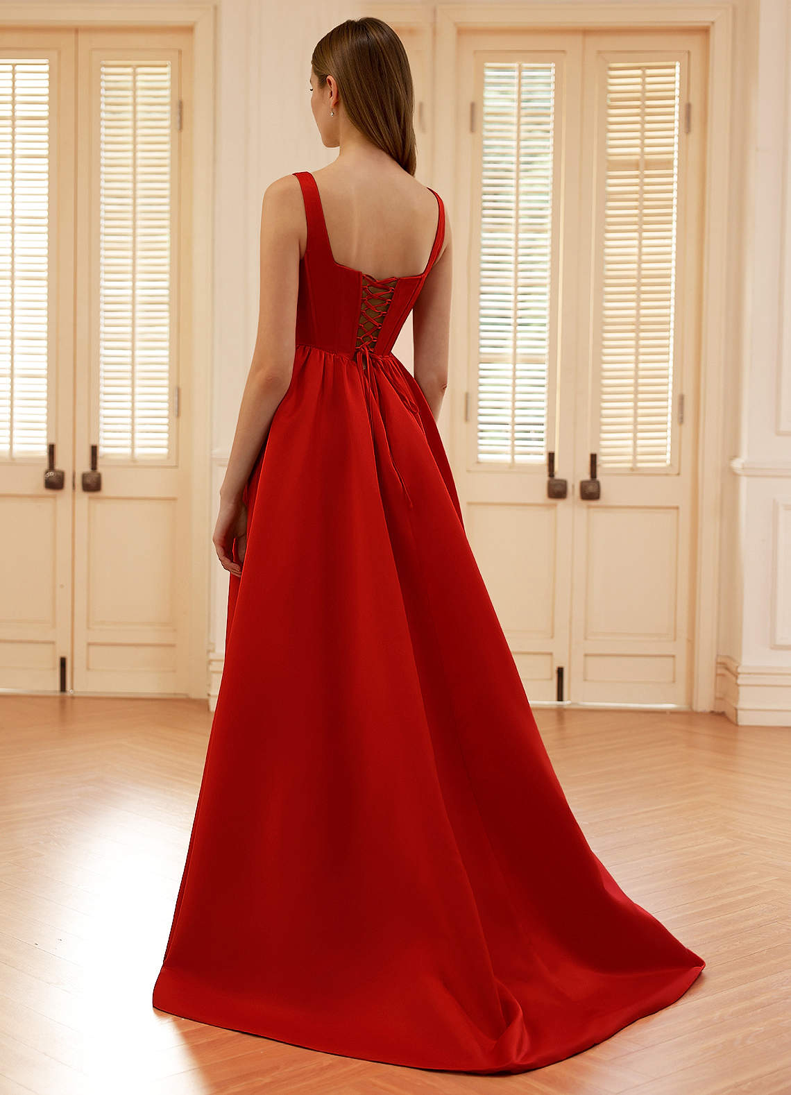 Blakellya Red A-Line Boned Corset Prom Dress  Dress