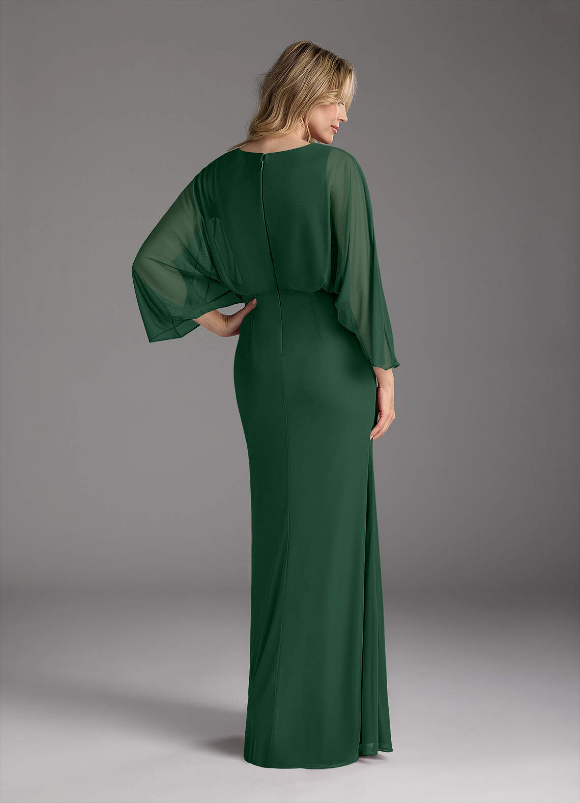 Dark Green Mermaid Pleated Mesh Dress