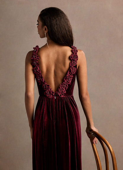 Katniss Wine Rose Gown  Dress