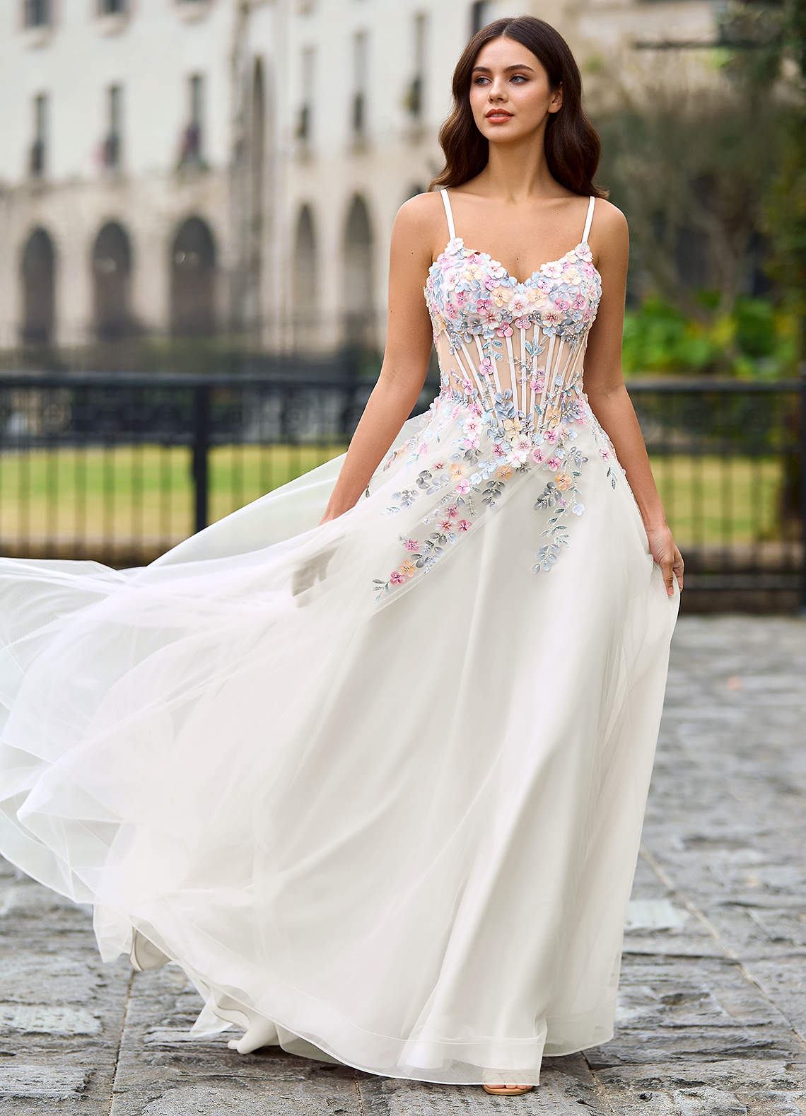 Juniper Ivory A-Line Prom Dress