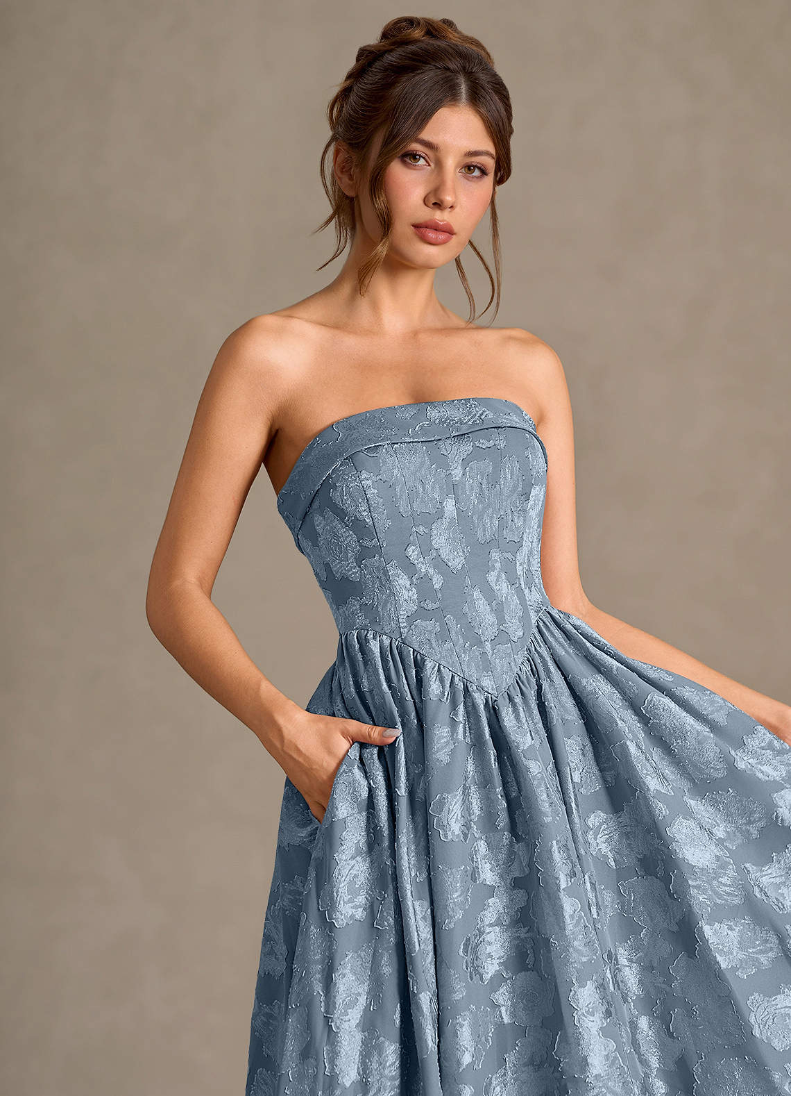 Mila Dusty Blue Midi Dress