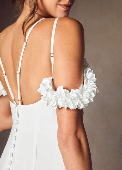 Diamond White Mermaid Convertible Crepe Back Satin Dress
