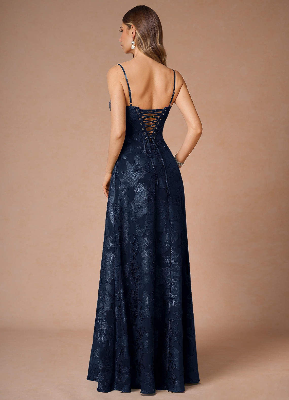 Hollis Navy Lace Back Maxi Dress