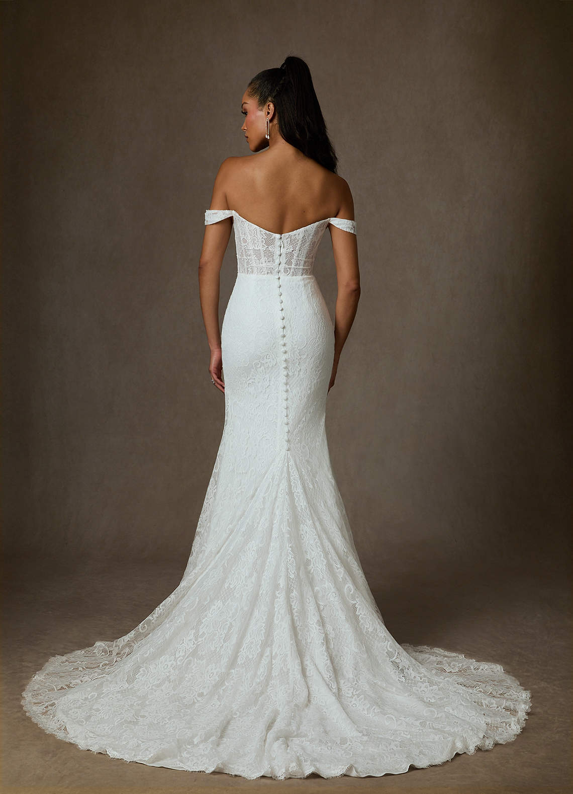 Diamond White Mermaid Lace Dress